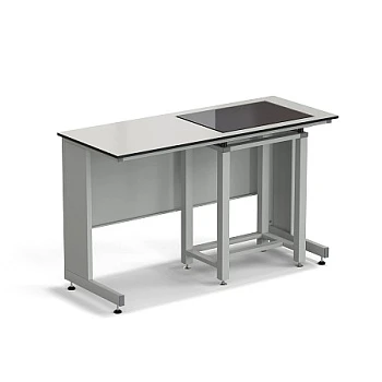 Стол весовой с приставкой ЭКРОС 1500х600х900 мм, весовой стол справа, раб. поверхность - (монолитный пластик) LABGRADE